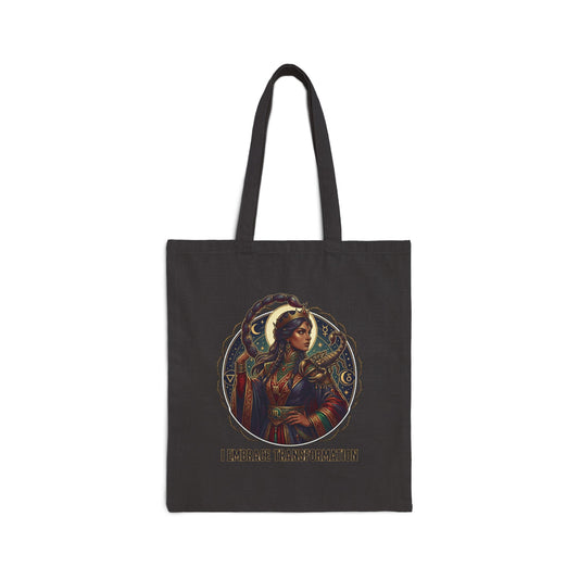 Canvas Tote Bag — "I Embrace Transformation" -Scorpio