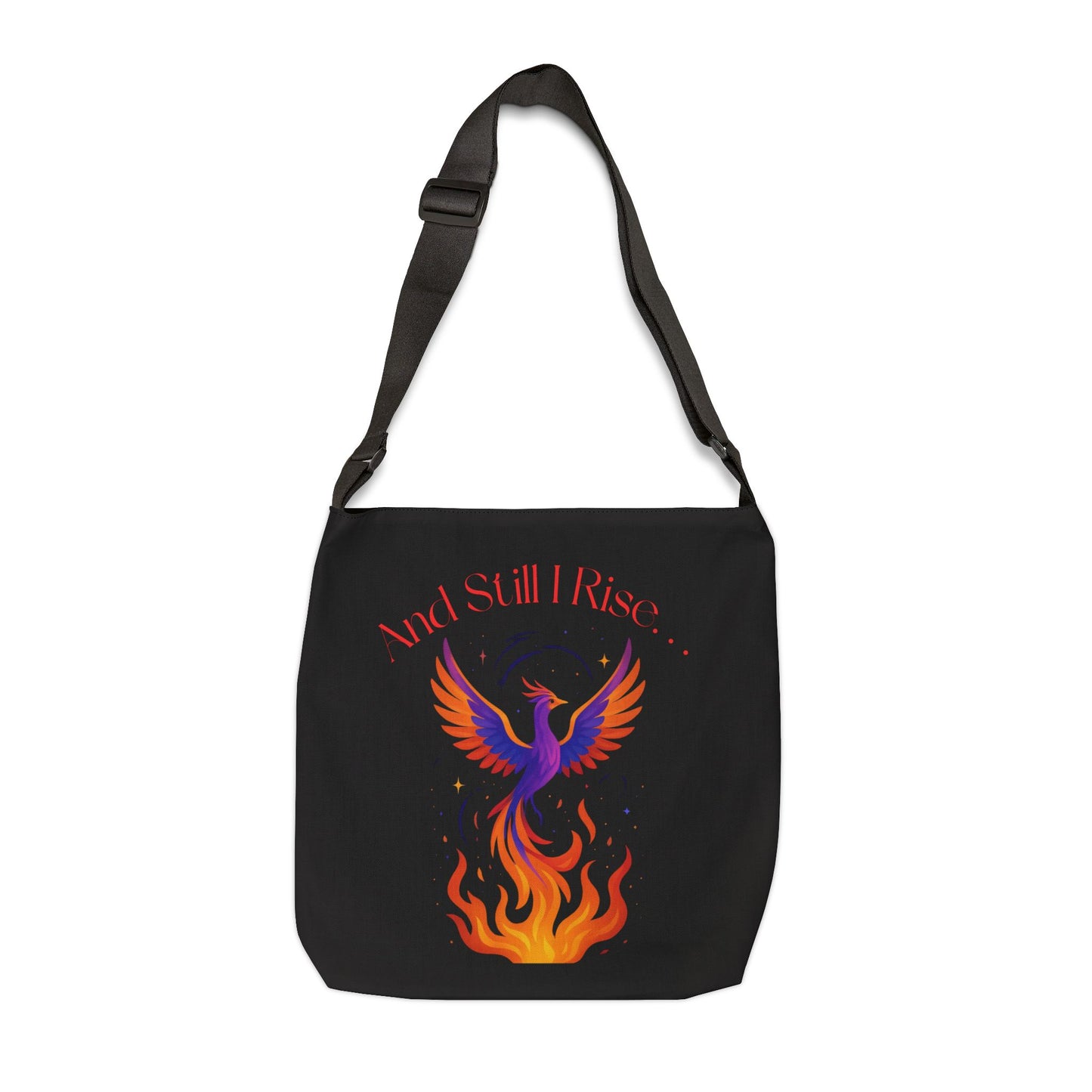 Phoenix Rising Adjustable Tote Bag — 'And Still I Rise' Inspirational Shoulder Bag