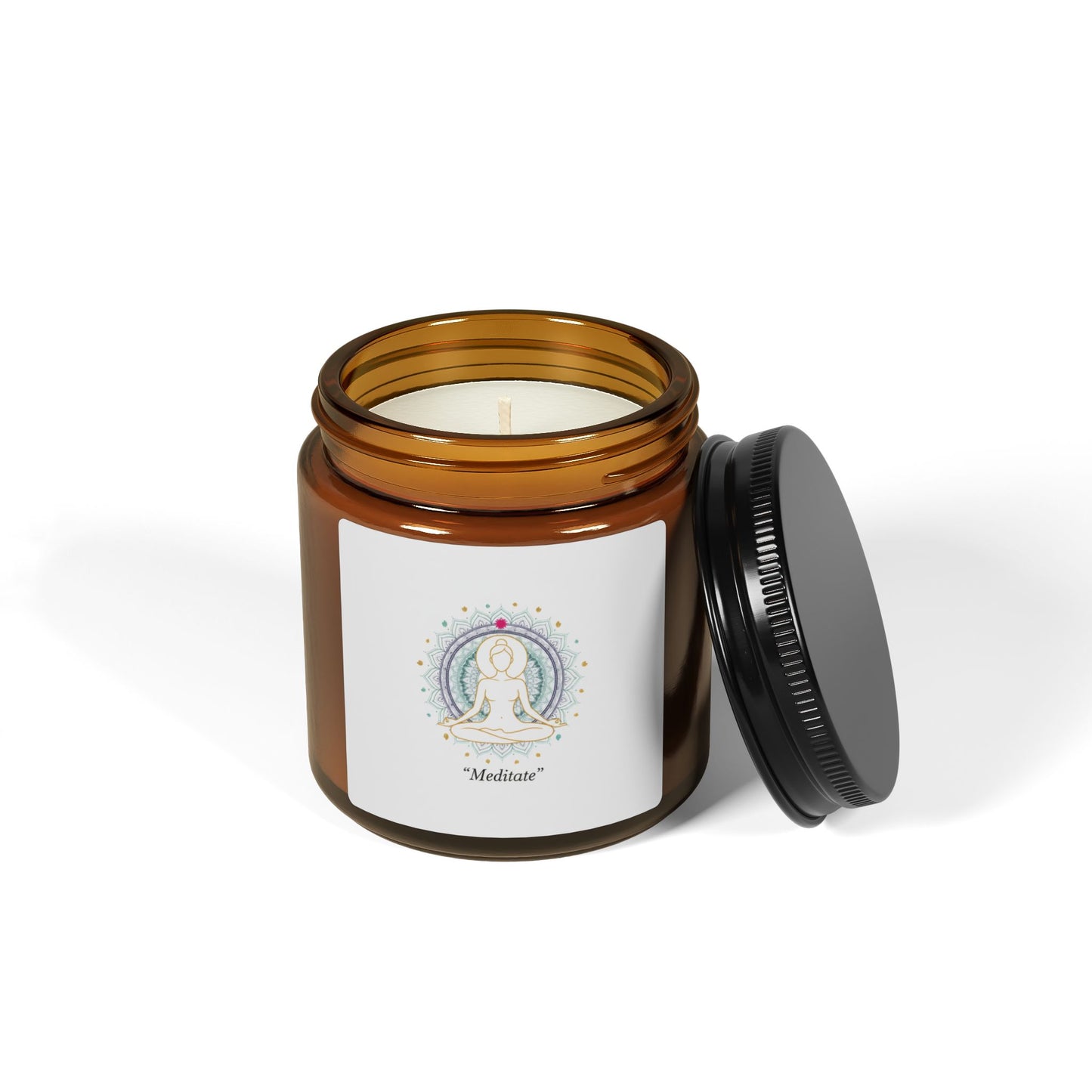 Meditation Soy Candle — Amber Jar Scented Candle for Relaxation & Mindfulness