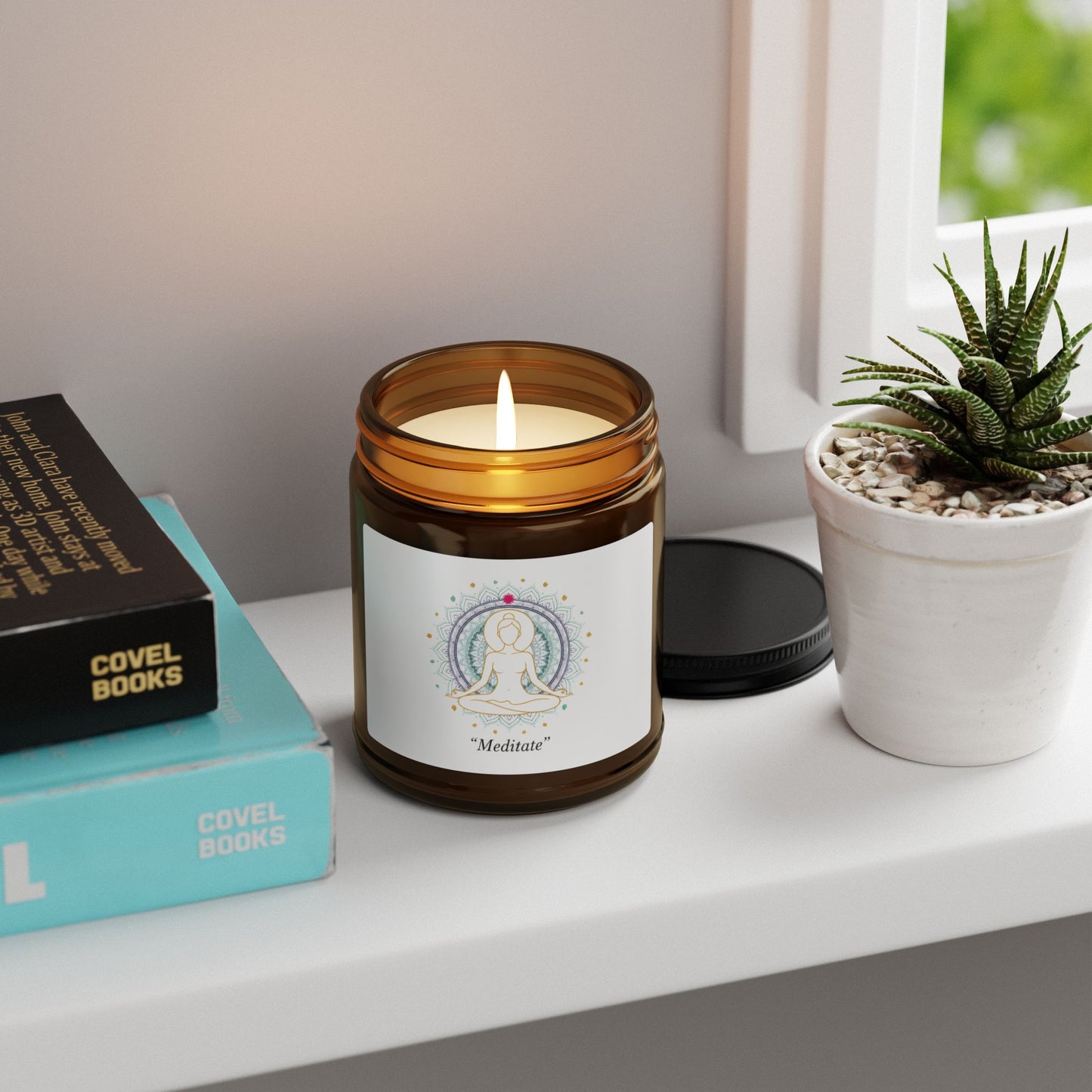 Meditation Soy Candle — Amber Jar Scented Candle for Relaxation & Mindfulness