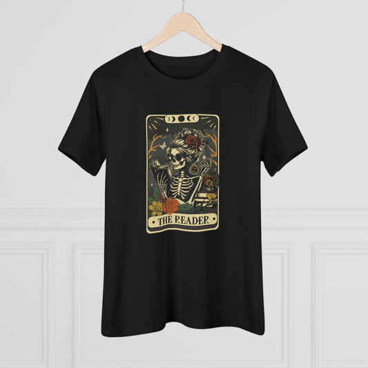 Tarot Skeleton “The Reader” Women's Cotton Tee