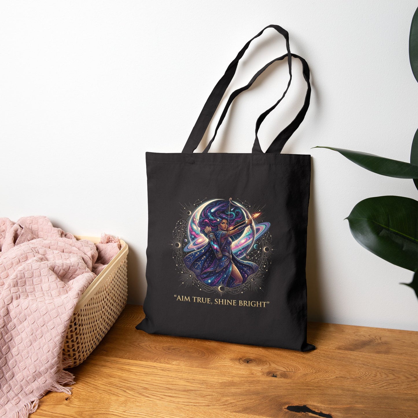 Canvas Tote Bag — 'Aim True, Shine Bright' -Sagittarius