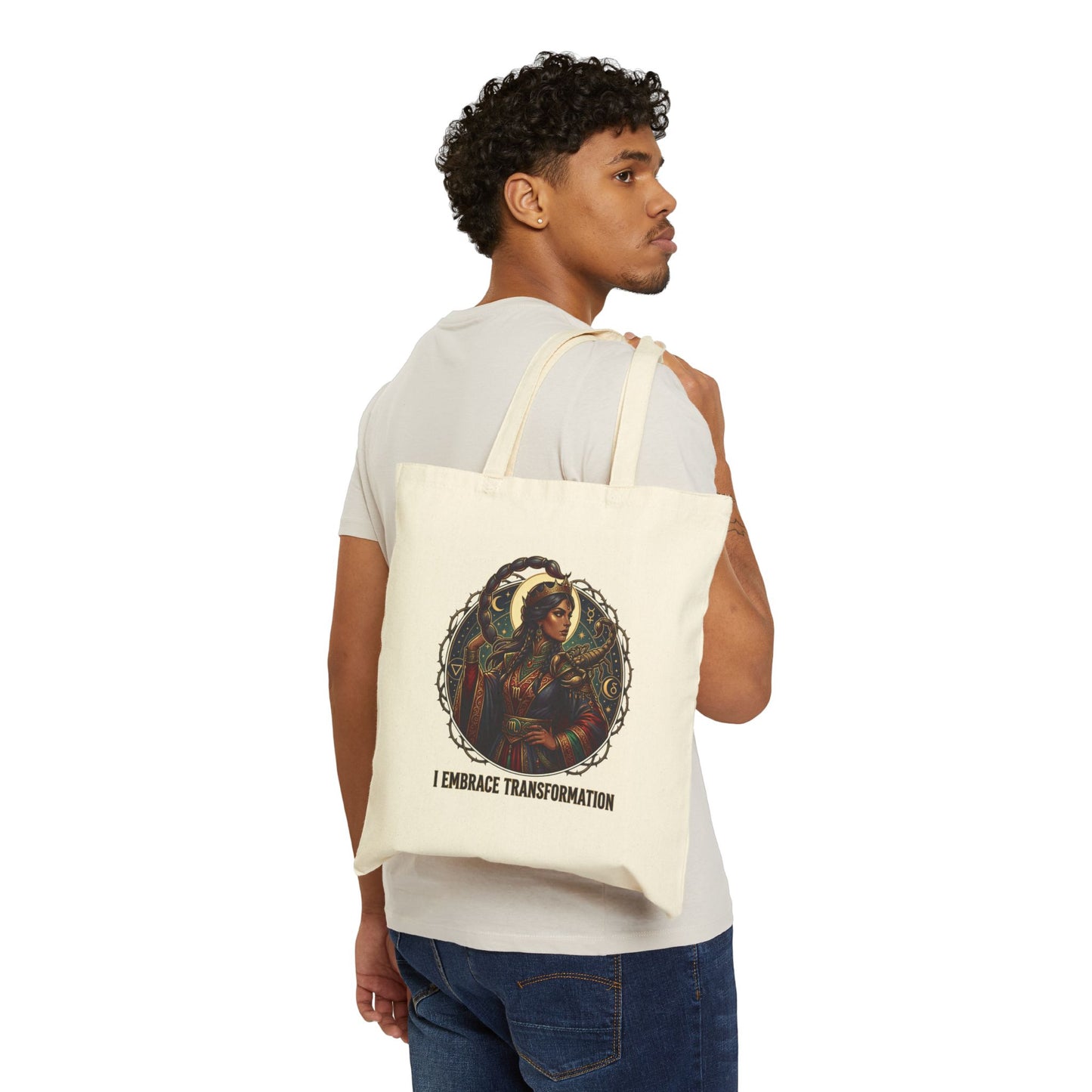 Canvas Tote Bag — "I Embrace Transformation" -Scorpio