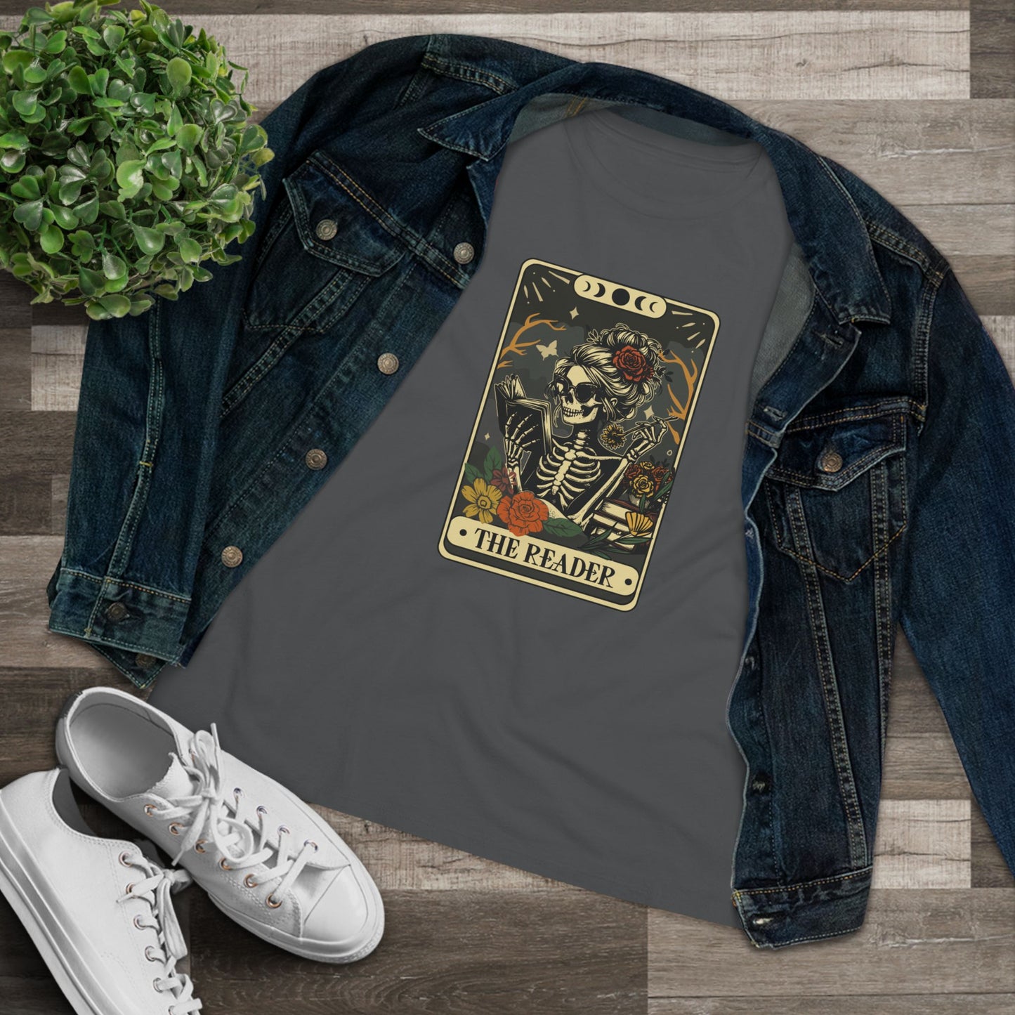 Tarot Skeleton “The Reader” Women's Cotton Tee