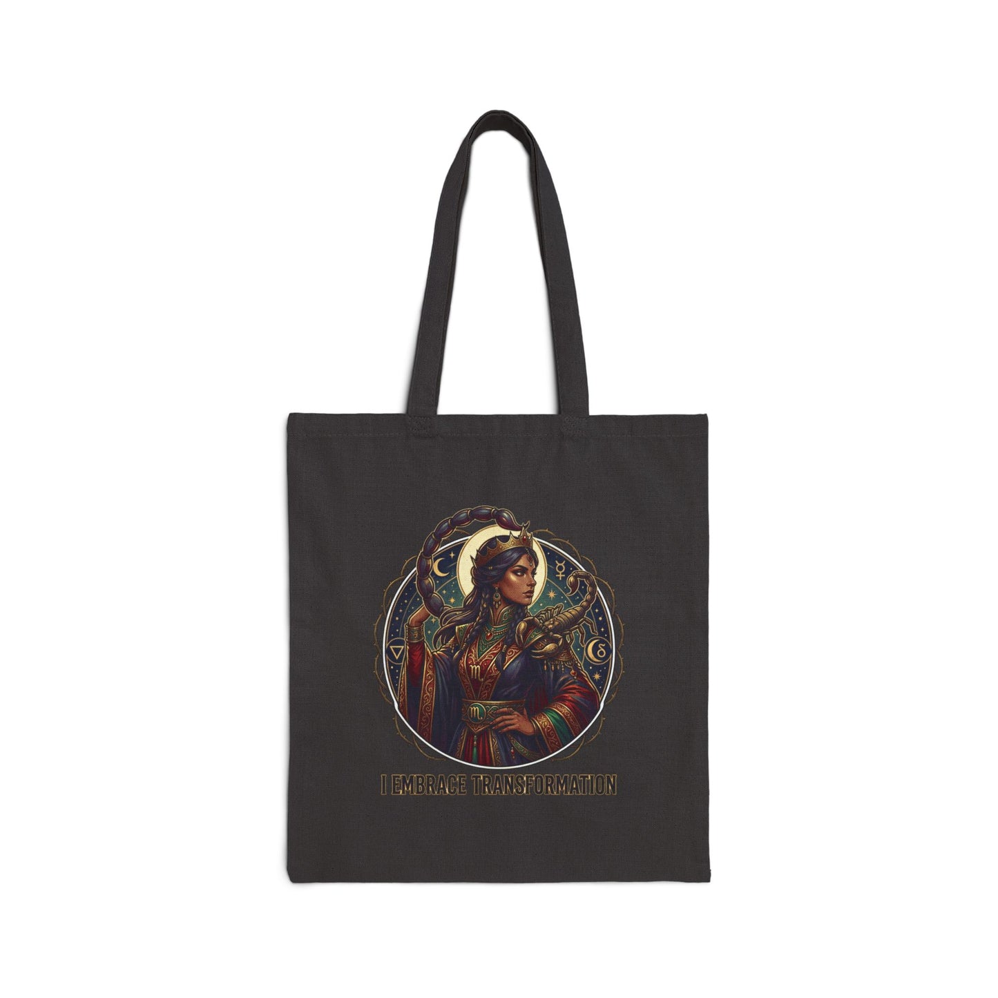Canvas Tote Bag — "I Embrace Transformation" -Scorpio