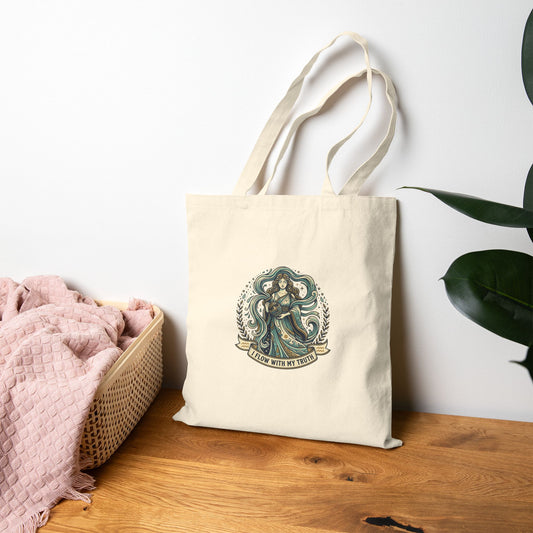 Cotton Tote Bag — "Listen with My Heart" -Aquarius