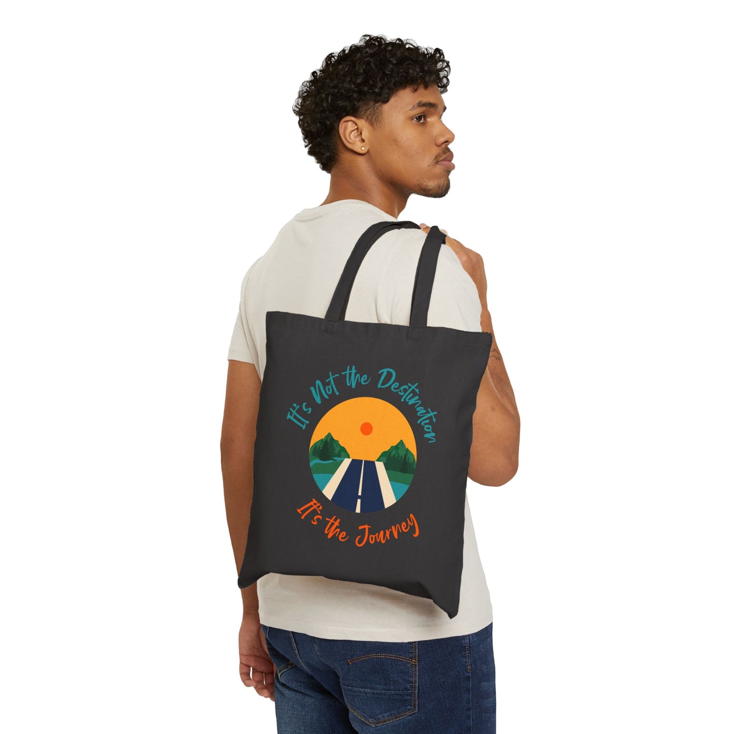 "It's Not the Destination, It's the Journey" Cotton Canvas Tote