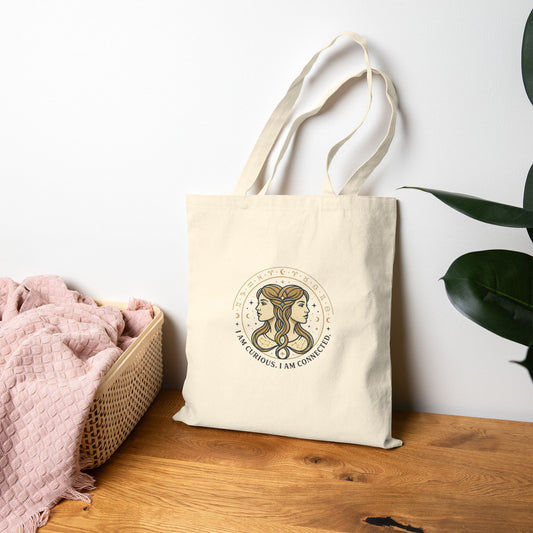 Tote bag — 'I Am Curious, I Am Connected' -Gemini