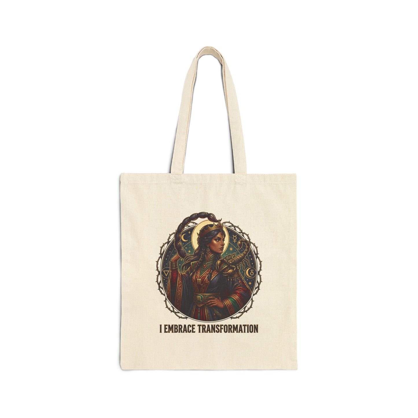 Canvas Tote Bag — "I Embrace Transformation" -Scorpio