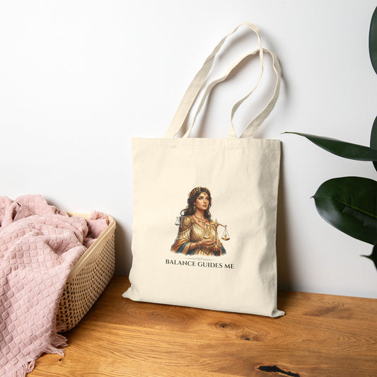 Canvas Tote Bag — "Balance Guides Me" -Libra