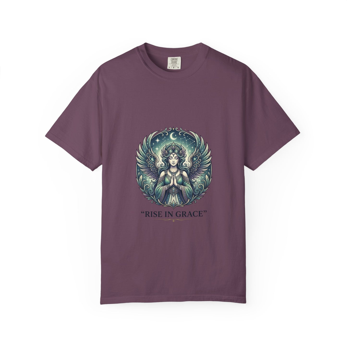Angel Art T-Shirt — "Rise in Grace" Spiritual Graphic Tee
