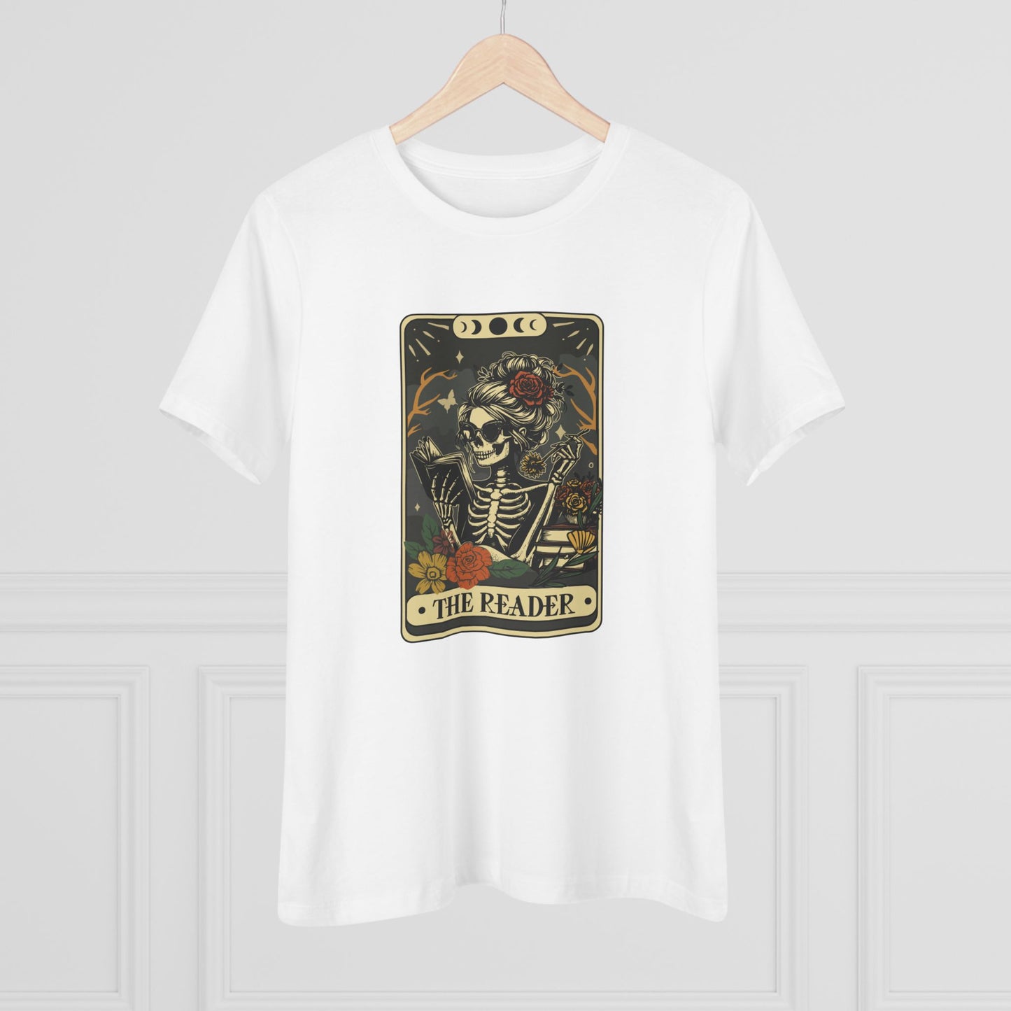 Tarot Skeleton “The Reader” Women's Cotton Tee