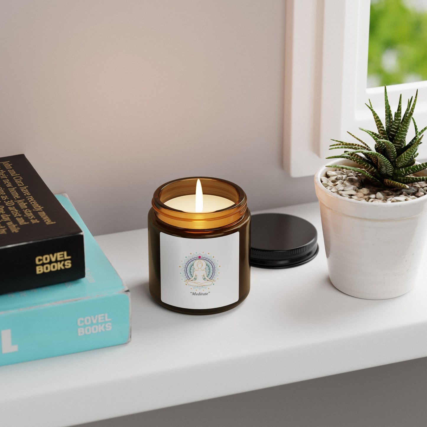 Meditation Soy Candle — Amber Jar Scented Candle for Relaxation & Mindfulness