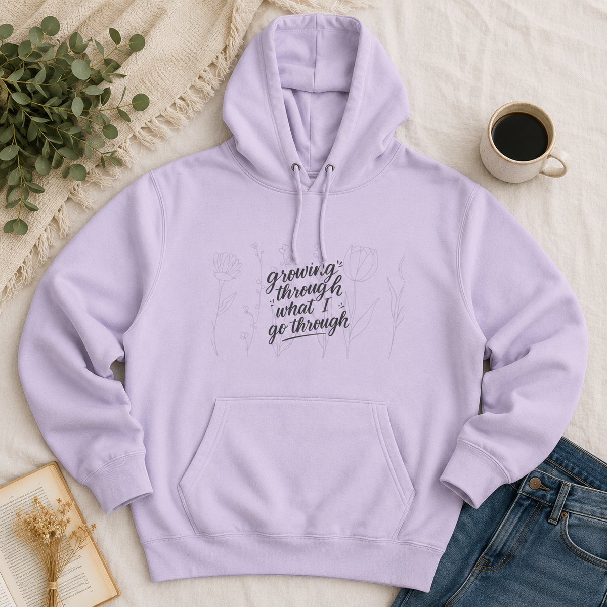 The Becoming Through It Hoodie - “Growing Through What I Go Through” Healing-Era Hoodie