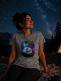 Tri Blend Galaxy Moon Women's Tee — Cosmic Night Sky Graphic