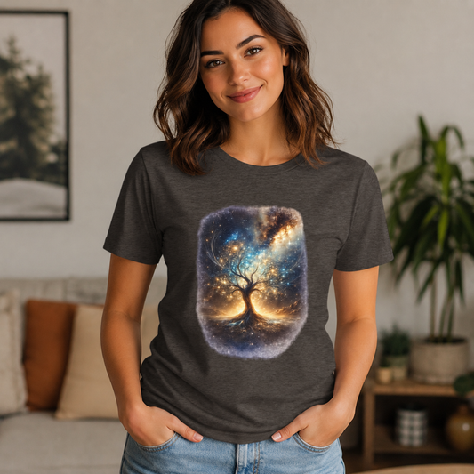 Galaxy Tree Tri-Blend T-Shirt — Celestial Tree of Life Graphic Tee