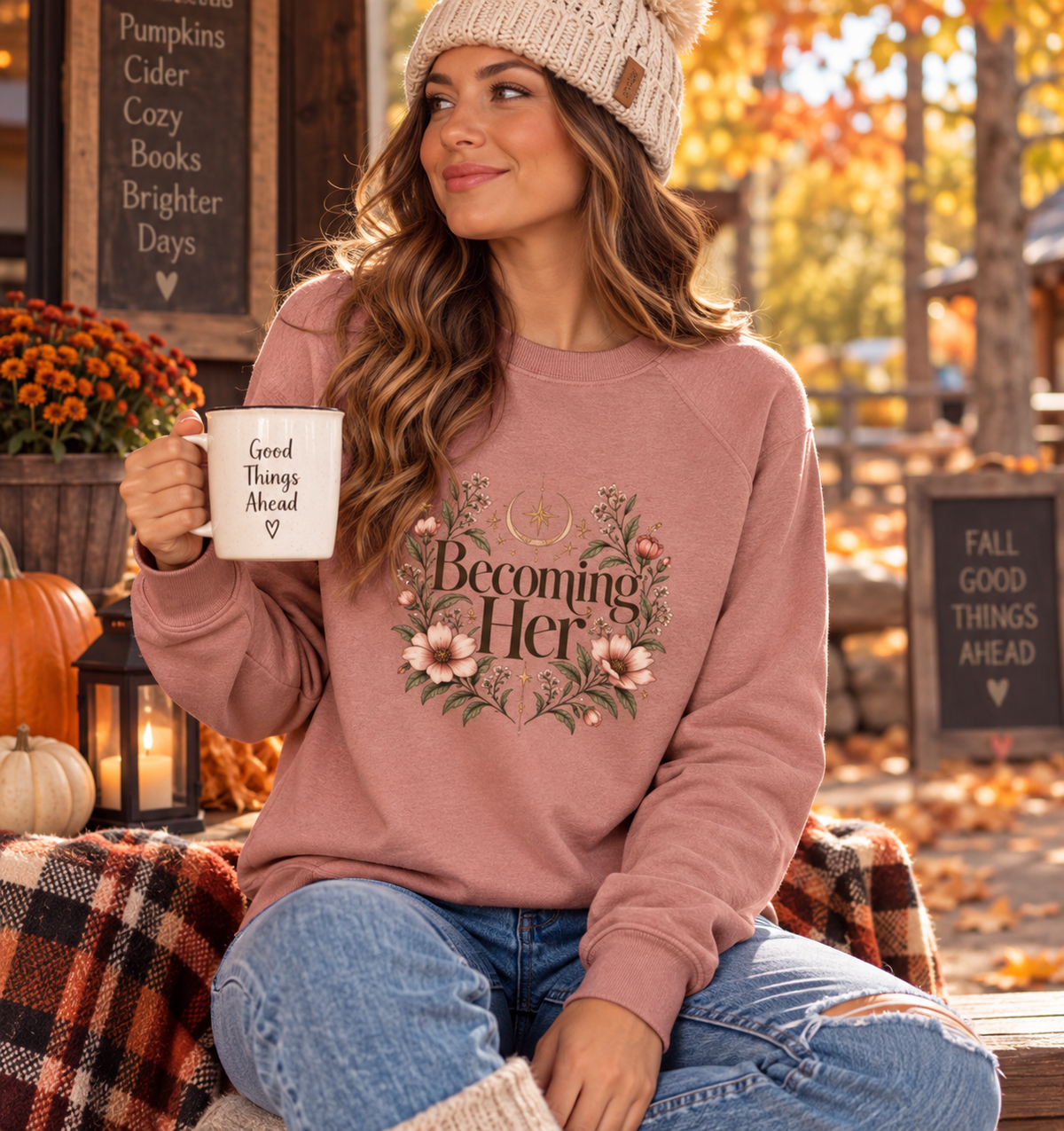 Becoming Her Floral Crewneck Sweatshirt 🌸✨