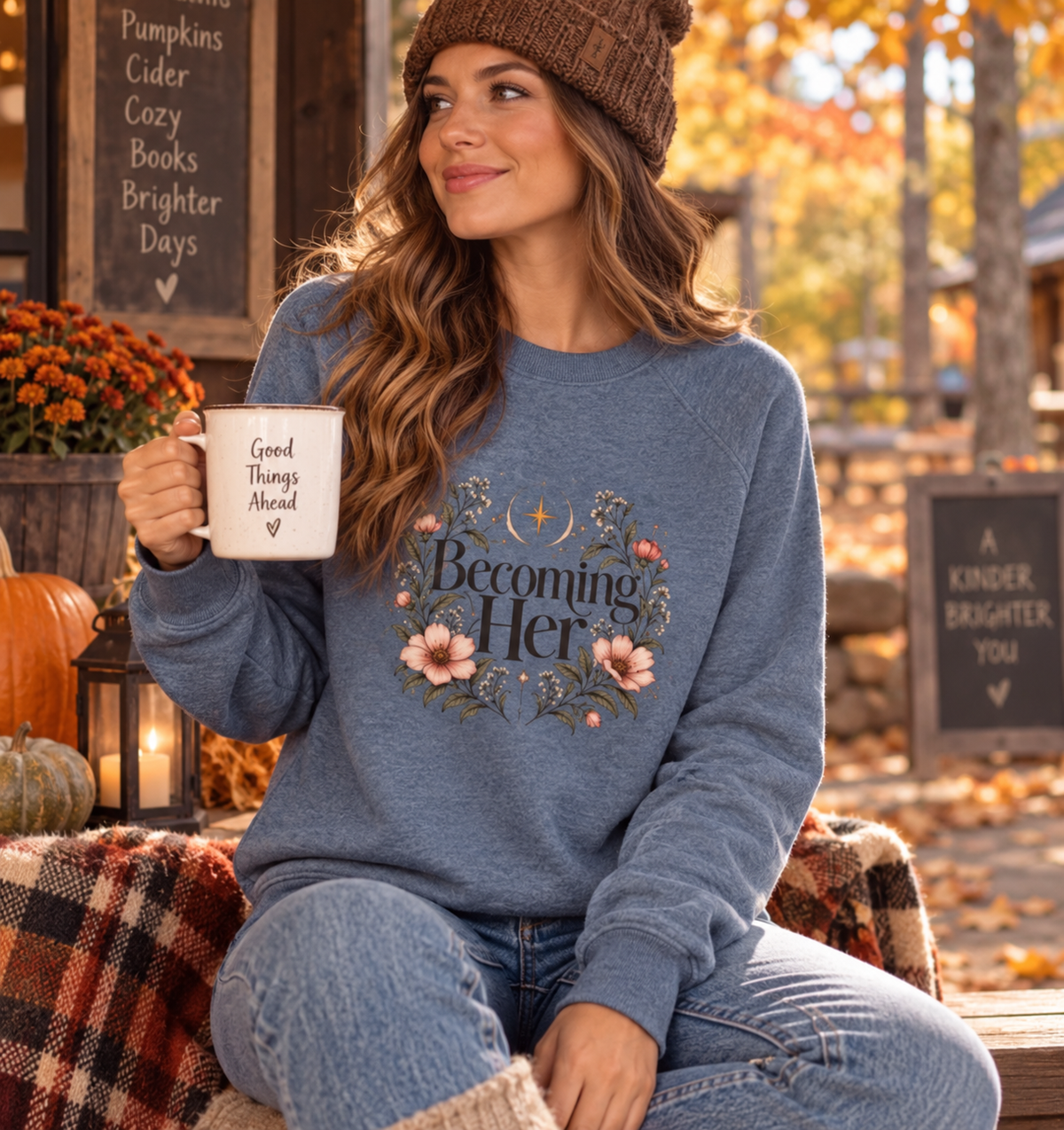 Becoming Her Floral Crewneck Sweatshirt 🌸✨