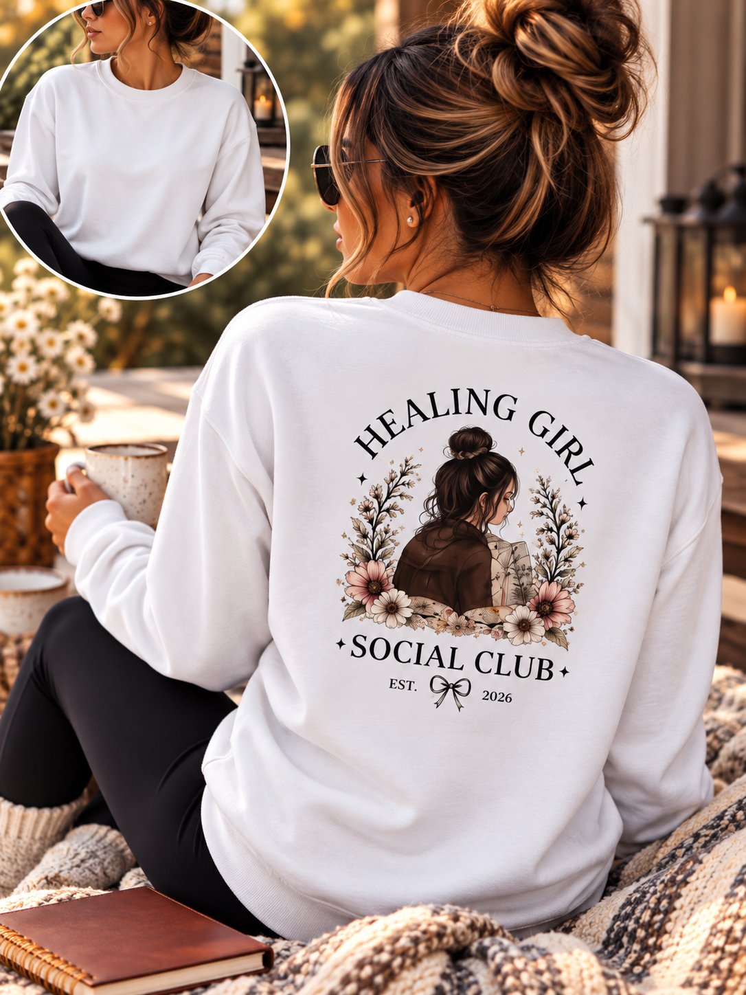 Healing Girl Social Club™ Crewneck — Cozy Comfort for Your Healing Era