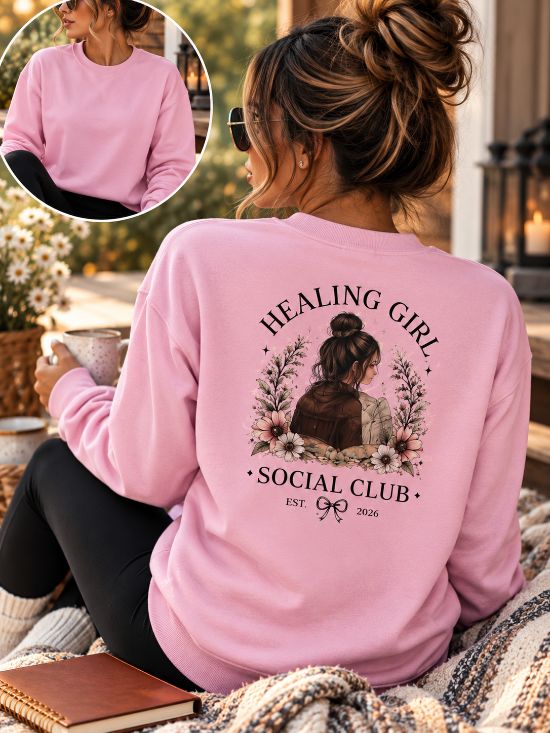 Healing Girl Social Club™ Crewneck — Cozy Comfort for Your Healing Era