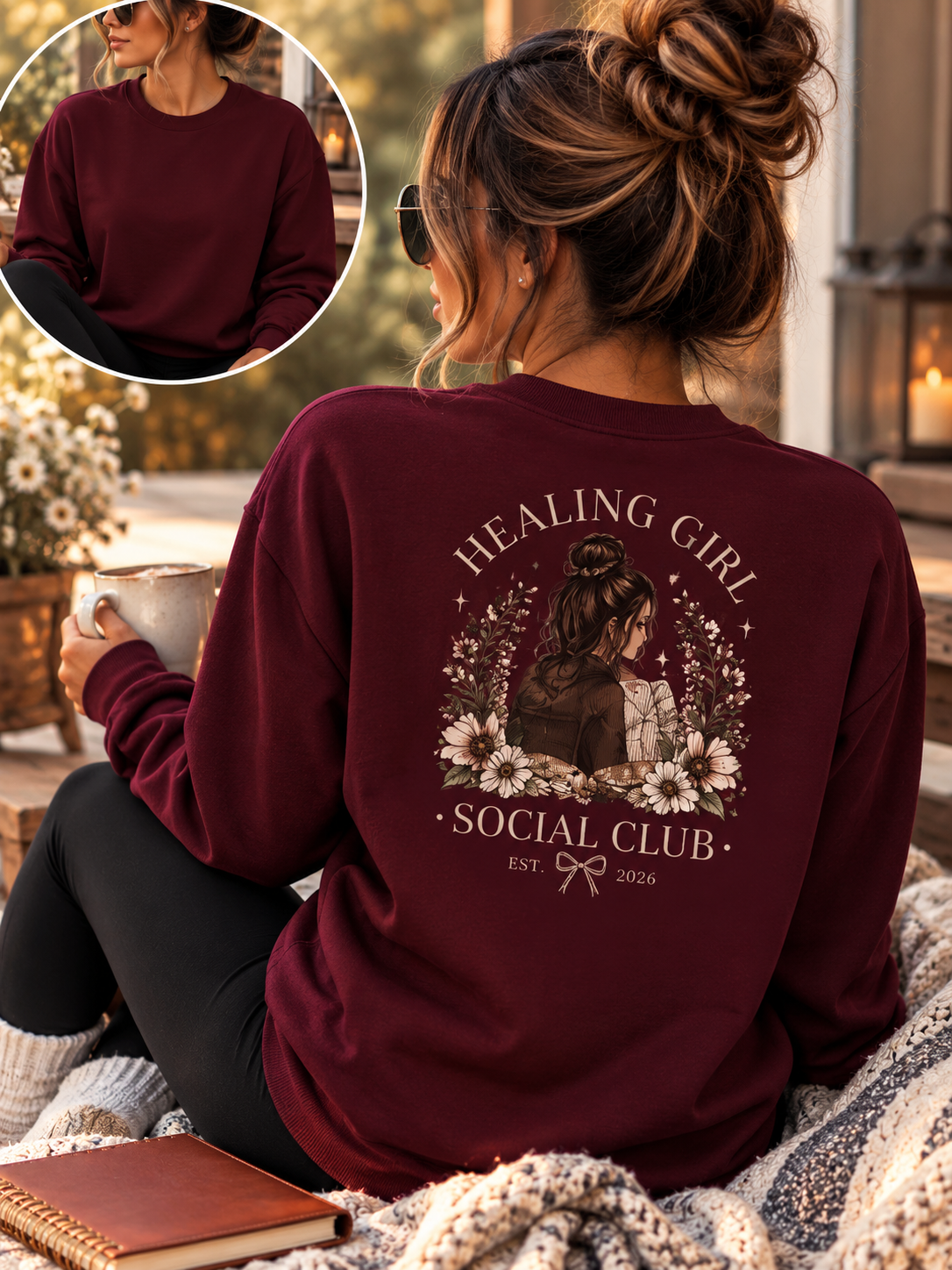 Healing Girl Social Club™ Crewneck — Cozy Comfort for Your Healing Era