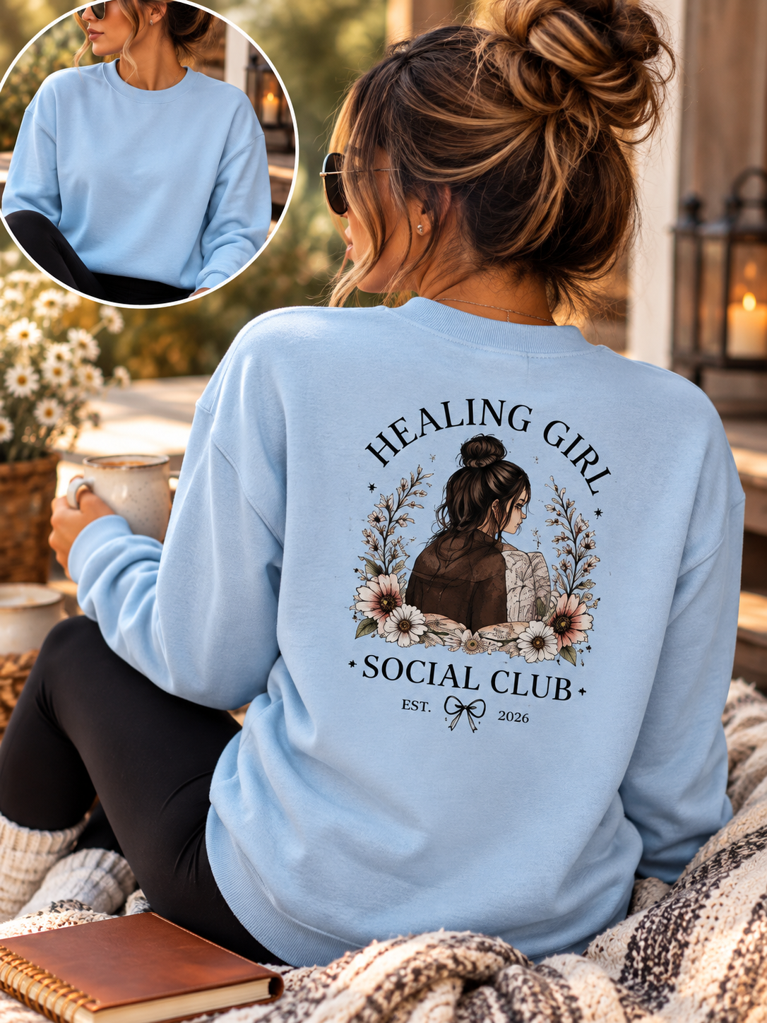 Healing Girl Social Club™ Crewneck — Cozy Comfort for Your Healing Era