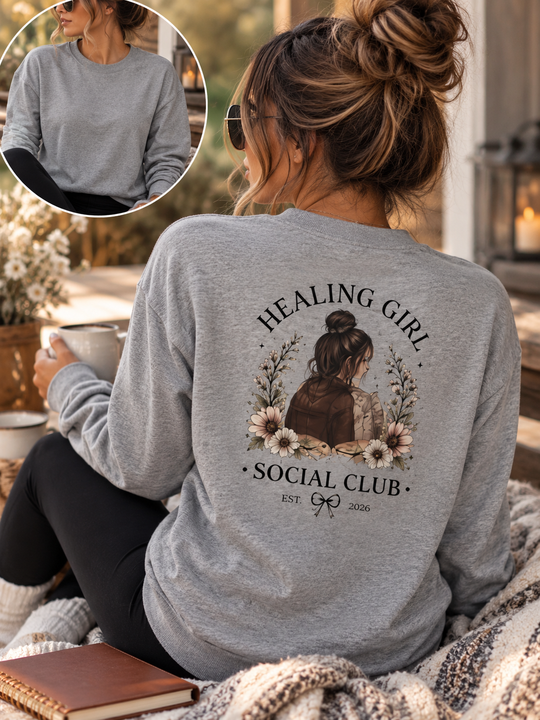 Healing Girl Social Club™ Crewneck — Cozy Comfort for Your Healing Era