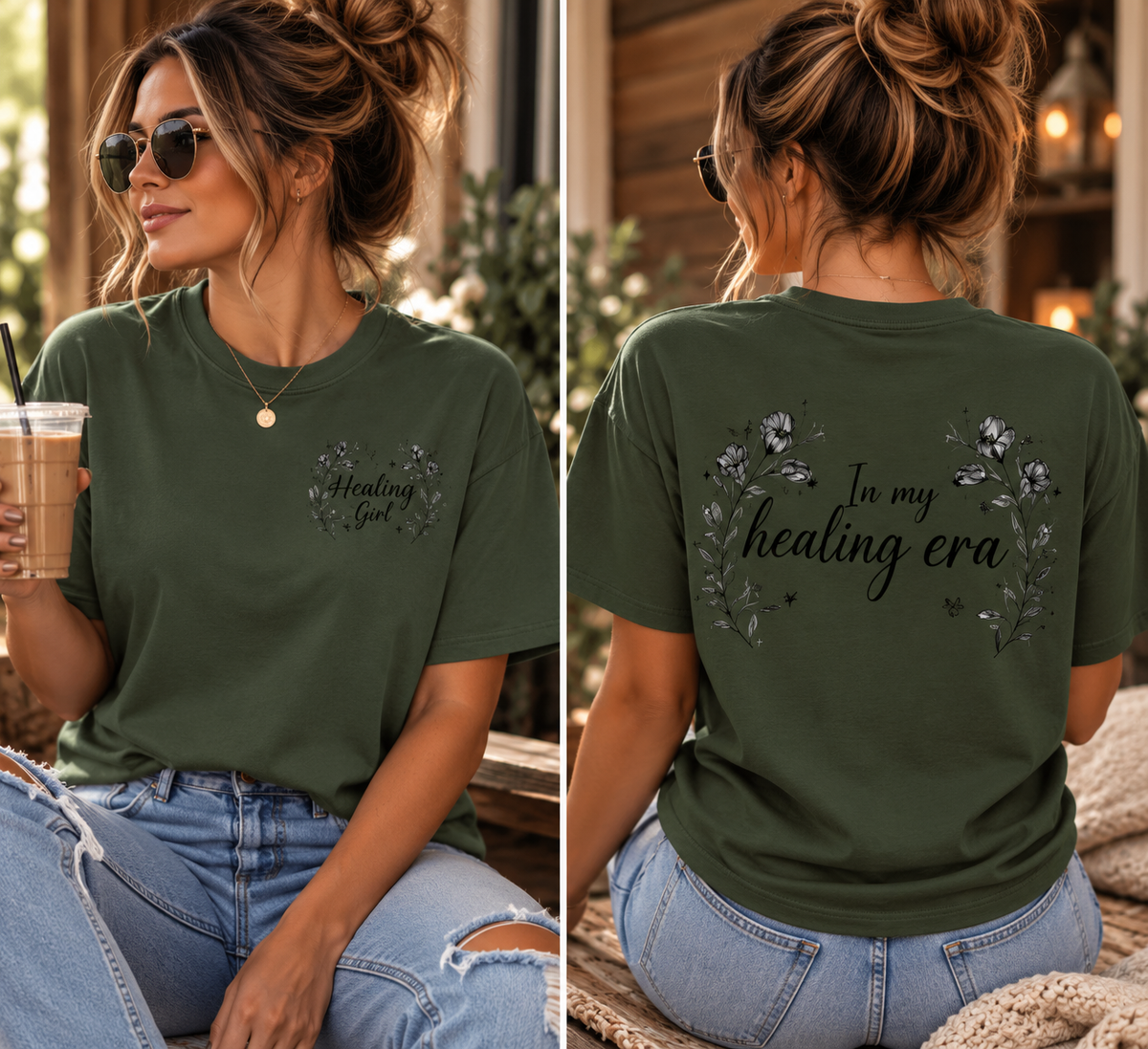 In My Healing Era™ Botanical Tee — Healing Girl Graphic T-Shirt