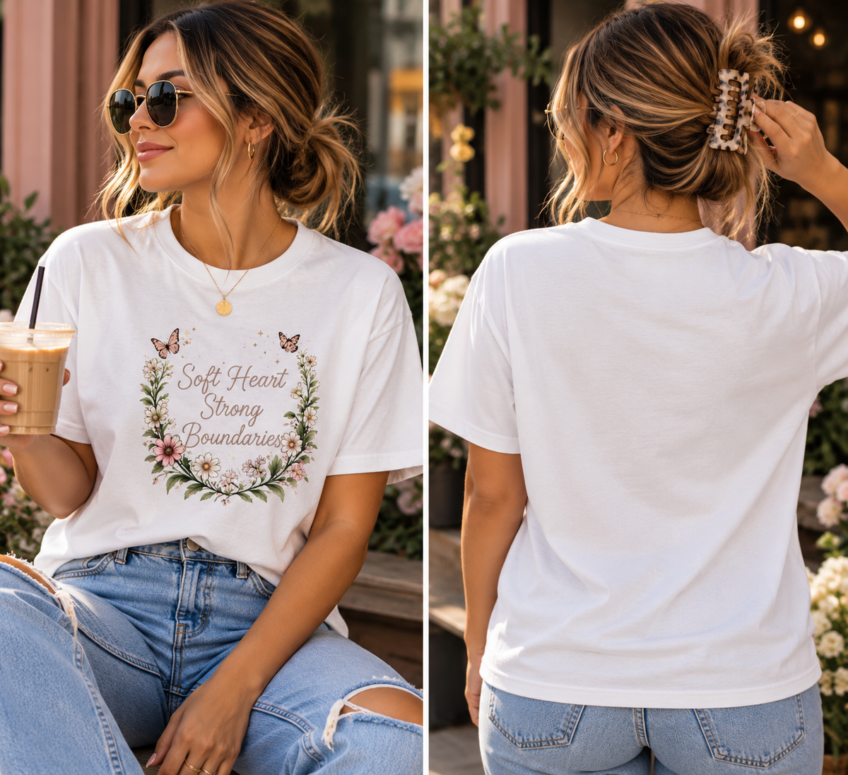 Soft Heart, Strong Boundaries™ Graphic Tee | Floral Healing Era T-Shirt