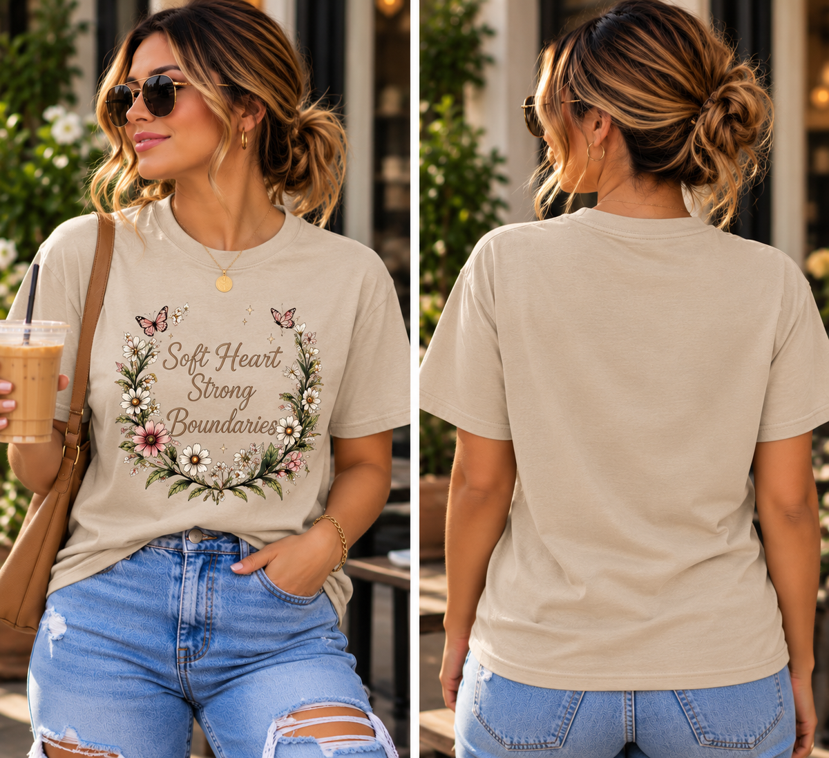 Soft Heart, Strong Boundaries™ Graphic Tee | Floral Healing Era T-Shirt