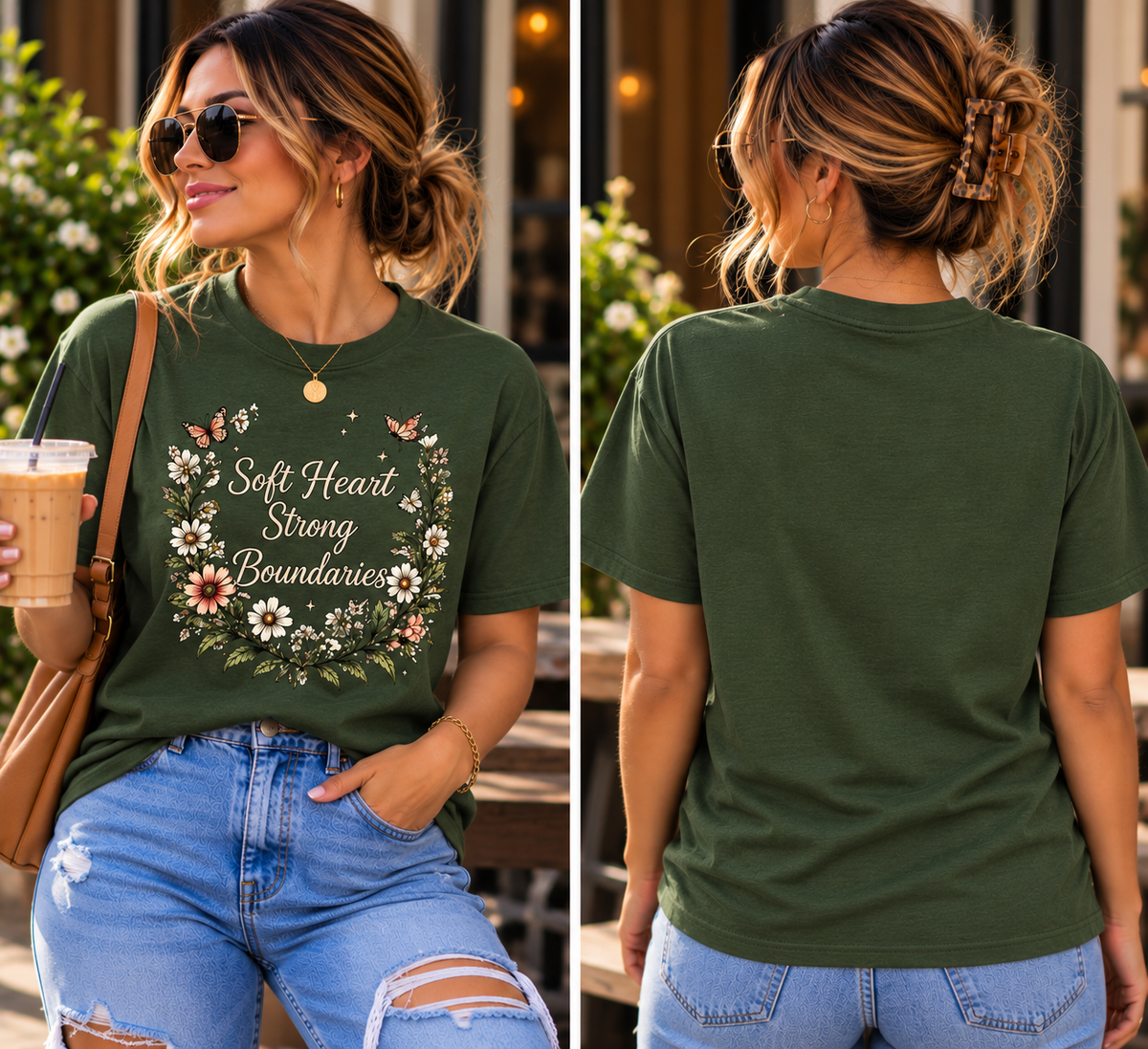 Soft Heart, Strong Boundaries™ Graphic Tee | Floral Healing Era T-Shirt