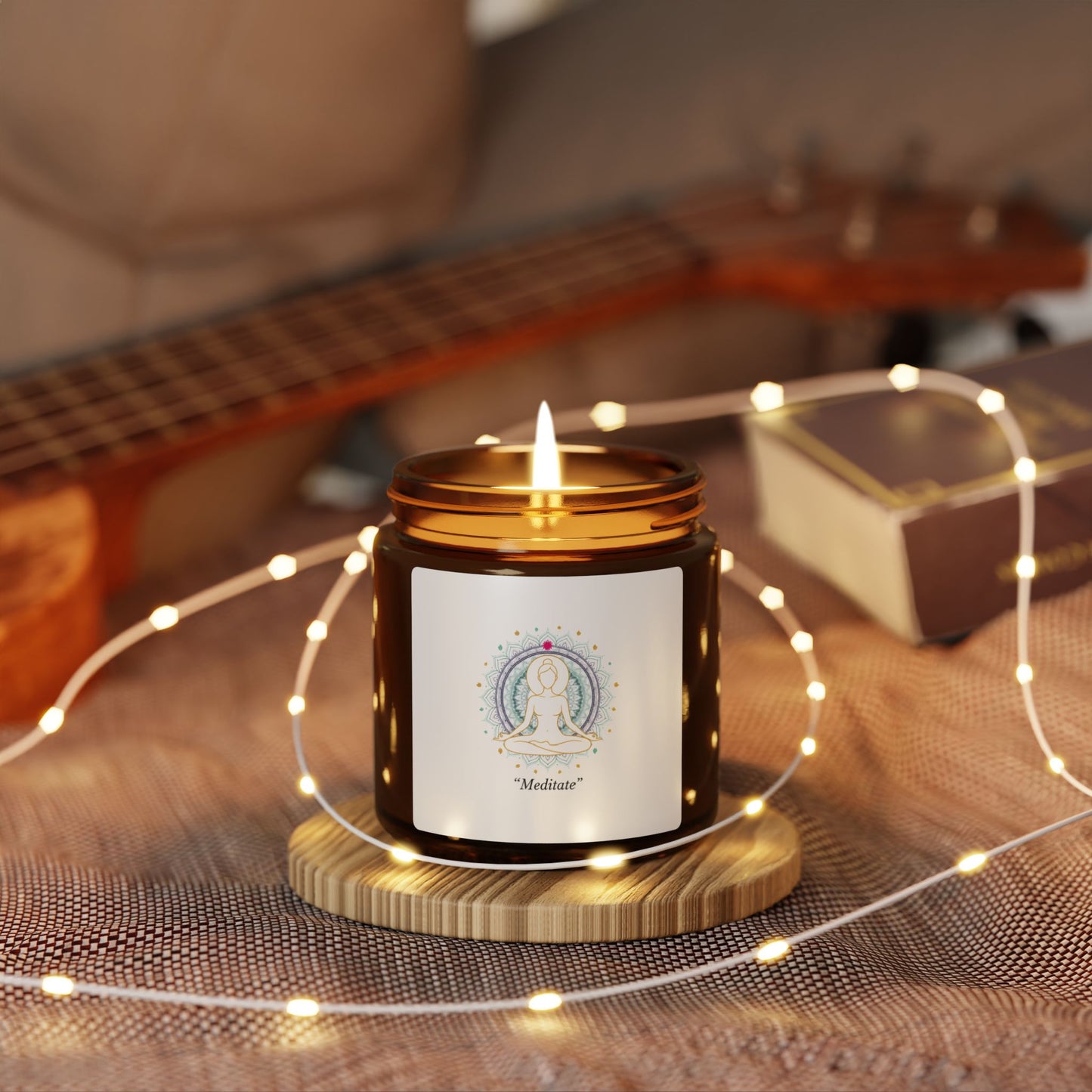 Meditation Soy Candle — Amber Jar Scented Candle for Relaxation & Mindfulness