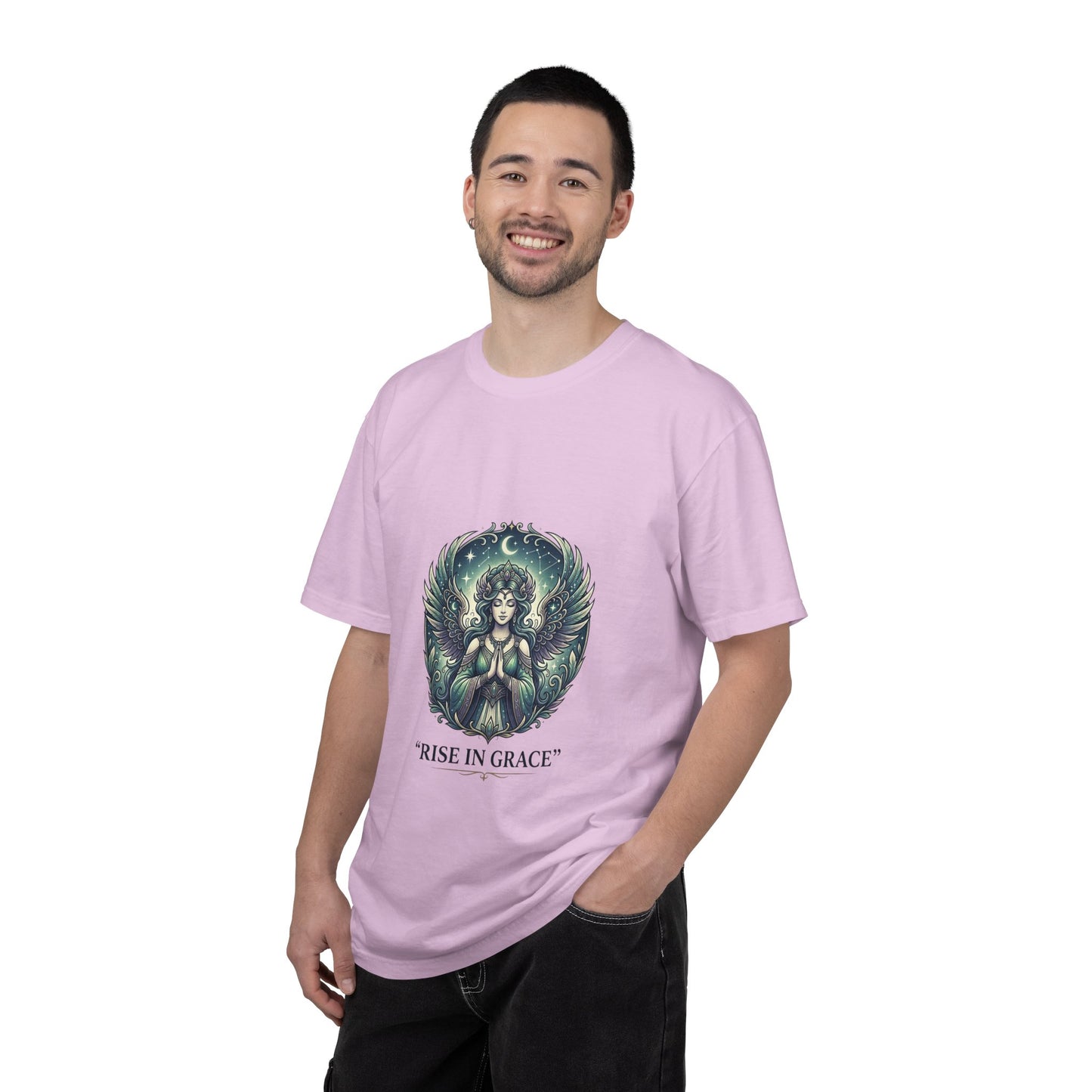 Angel Art T-Shirt — "Rise in Grace" Spiritual Graphic Tee