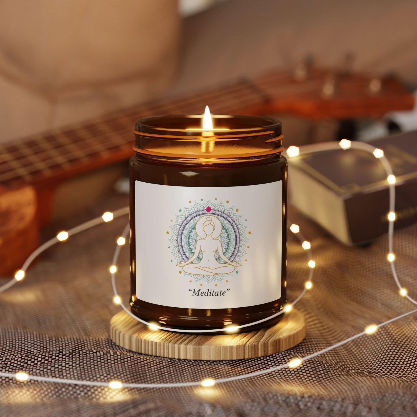 Meditation Soy Candle — Amber Jar Scented Candle for Relaxation & Mindfulness