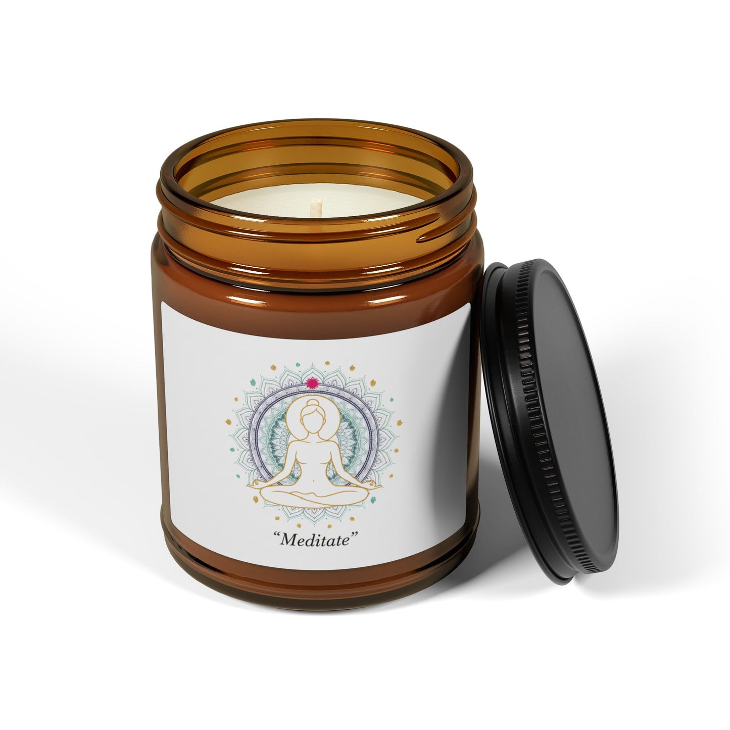 Meditation Soy Candle — Amber Jar Scented Candle for Relaxation & Mindfulness
