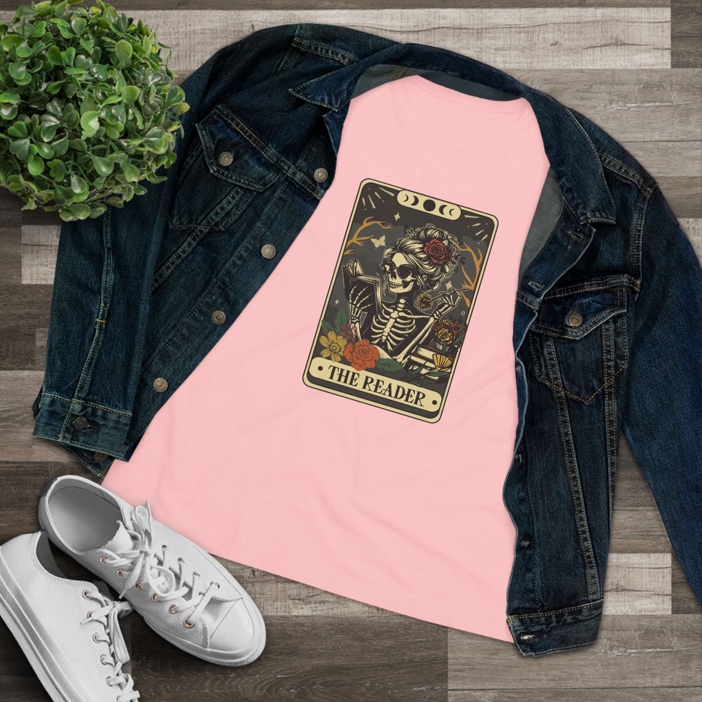 Tarot Skeleton “The Reader” Women's Cotton Tee
