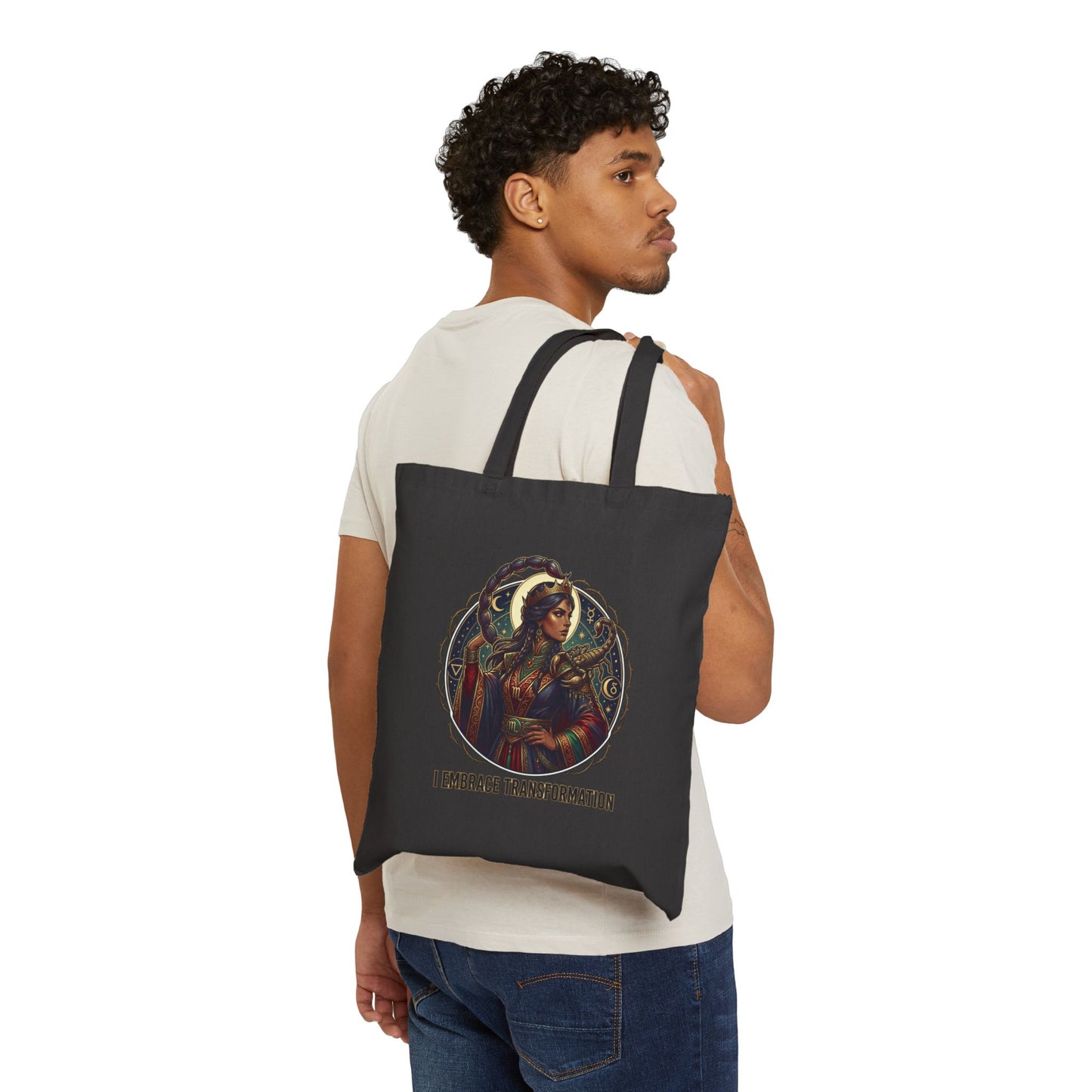 Canvas Tote Bag — "I Embrace Transformation" -Scorpio